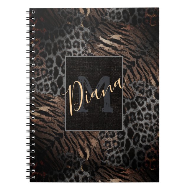 Carnet tendance peau de tigre léopard (Devant)