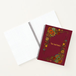 Carnet Tendrils Fleur Rétro Puissance - Cadre Étiquette 8