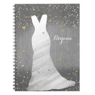 Carnet Tenue de Mariée Moderne Confettis Cœurs Enterremen