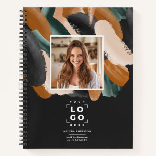 Carnet Terracotta vert moderne miniature photo abstrait