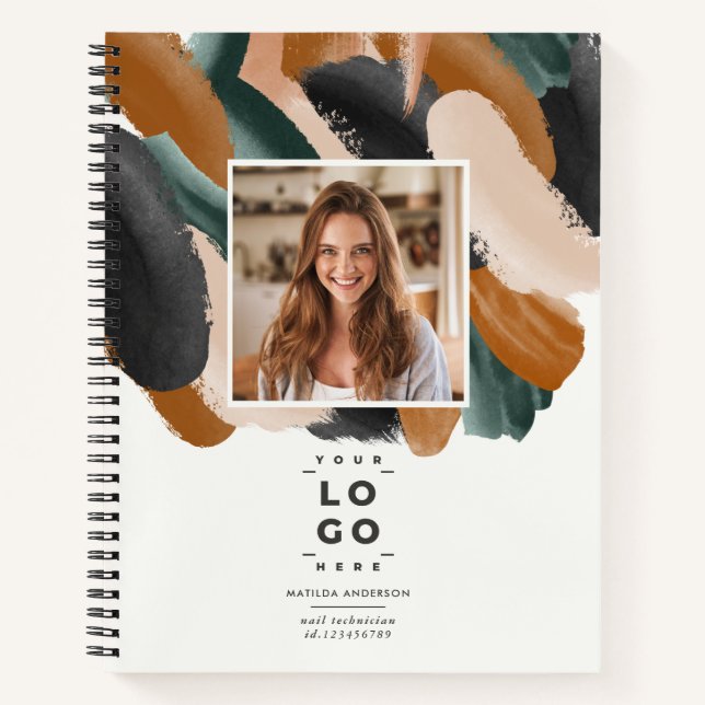 Carnet Terracotta vert moderne minimaliste photo abstrait (Devant)