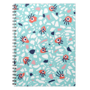 Carnet Terrazzo Funny Motif géométrique avec les yeux