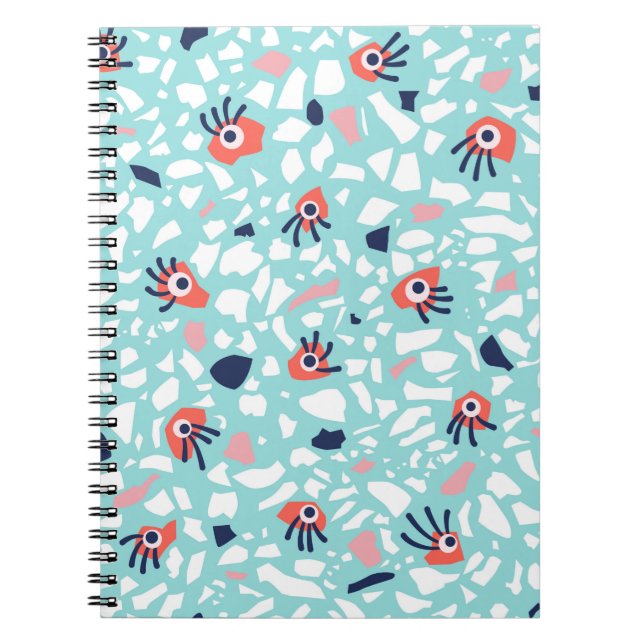 Carnet Terrazzo Funny Motif géométrique avec les yeux (Devant)