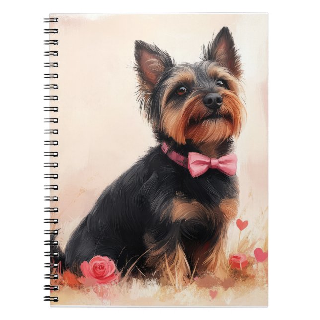 Carnet Terrier australien avec Rose - Saint Valentin (Devant)