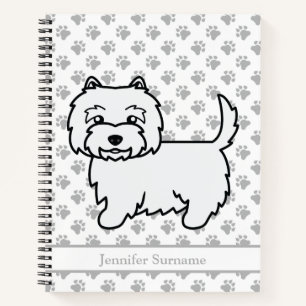 Carnet Terrier blanc West Highland Chien mignon & Texte p