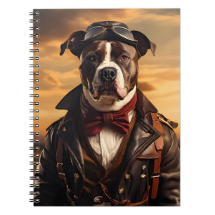 Carnet Terrier Staffordshire américain Aviateur Vintage
