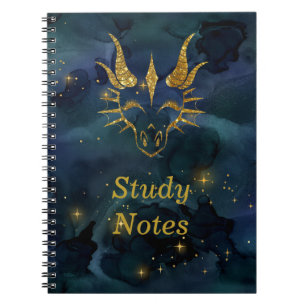 Carnet Tête de dragon Parties scintillant or chic et Univ