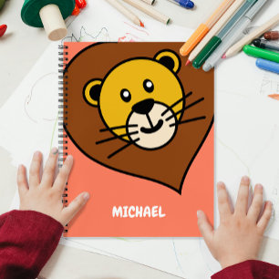 Carnet Tête de Lion Mignonne Monogramme de Nom de Dessi