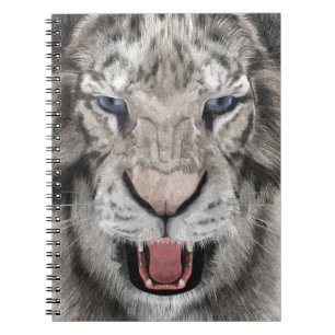 Carnet Tête de Tigre Blanc Esthétique Faunique