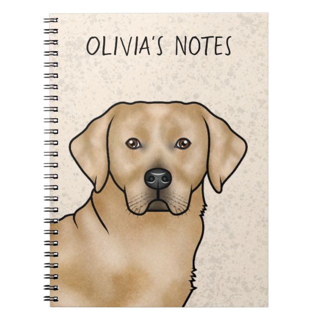 Carnet Tête et nom de chien Lab Retriever Labrador jaune (Devant)
