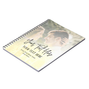 Carnet Texte de script noir avec photo Vintage