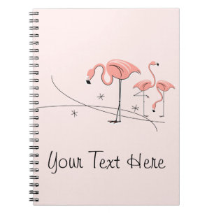carnet texte Flamants roses rose trio 3