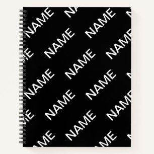 Carnet Texte personnalisable   Bold Modern Black & White