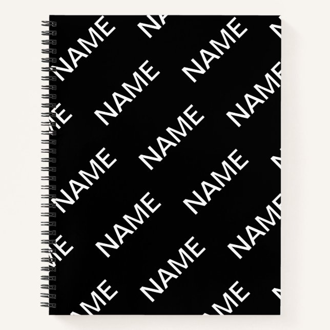 Carnet Texte personnalisable | Bold Modern Black & White (Devant)