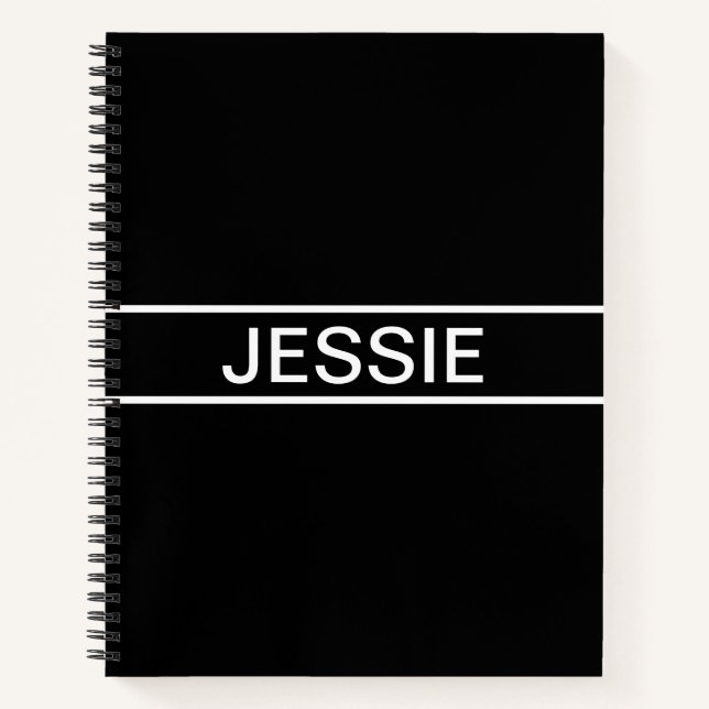 Carnet Texte personnalisable | Bold Modern Black & White (Devant)