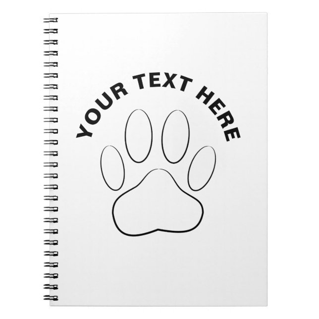 Carnet Texte personnalisé Empreinte de patte blanc (Devant)