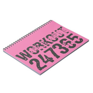 Carnet Texte usé et rayé Workout 247365 rose