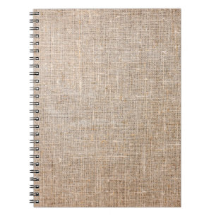 Carnet Textile jute texture tissu brun