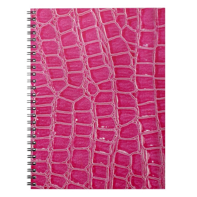 Carnet Texture à motif d'alligator rose (Devant)