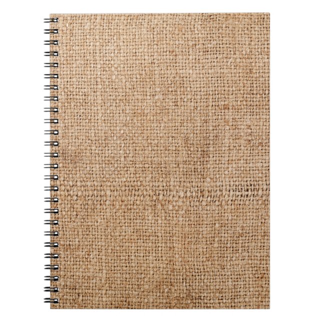 Carnet texture de burlap Brown, tissu rustique. (Devant)