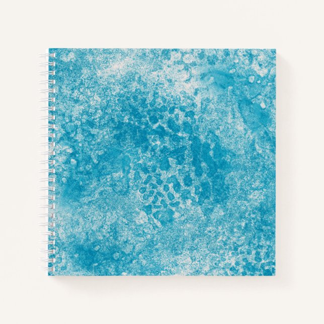 Carnet Texture de corail bleu ciel et blanc (Devant)