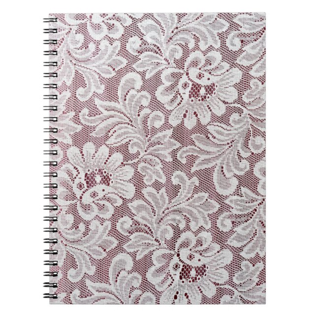 Carnet Texture de dentelle d'élégance blanche avec bea sa (Devant)