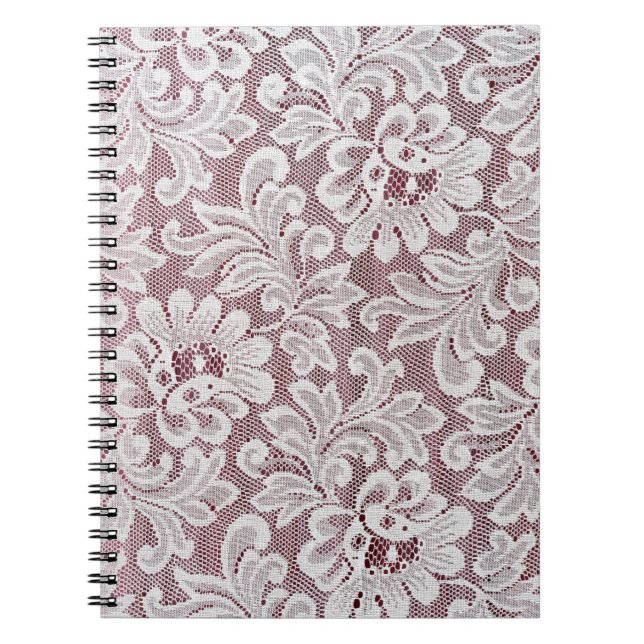 Carnet Texture de dentelle d'élégance blanche avec bea sa (Devant)