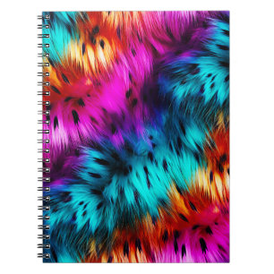 Carnet texture de fausse fourrure de monstre arc-en-ciel 