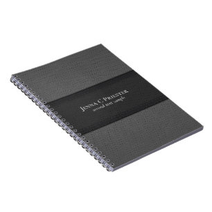 Carnet Texture de faux cuir noir et gris 2
