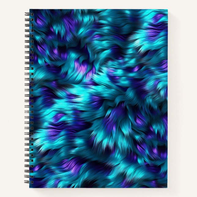 Carnet Texture de fourrure de monstre factice bleu et vio (Devant)