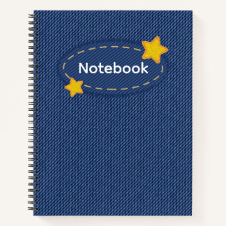 Carnet Texture de jeans avec motif étoile
