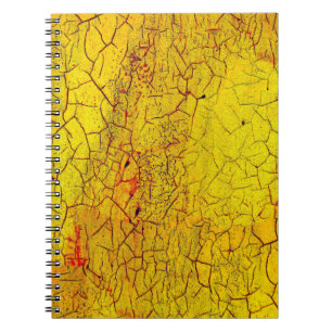 Carnet Texture de la vieille peinture jaune craquelé abst