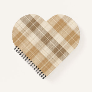 Carnet Texture de lin à carreaux beige chaud avec tissage