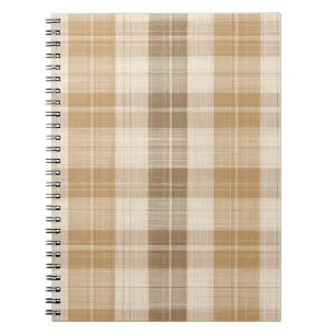 Carnet Texture de lin à carreaux beige chaud avec tissage
