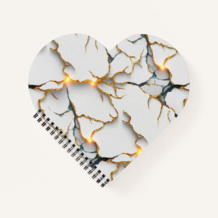 Carnet Texture de marbre blanc avec veines d'or lumineuse