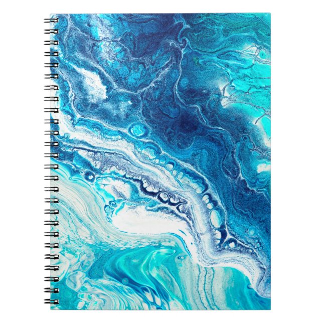 Carnet Texture de marbre liquide bleu (Devant)