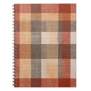Carnet Texture de tissu à carreaux automnal chaud en roui