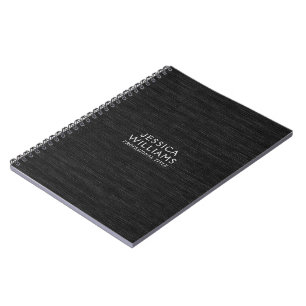 Carnet Texture de tissu gris foncé, typographie gris clai