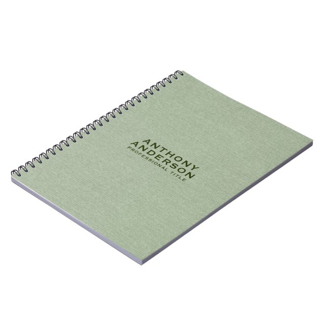 Carnet Texture de tissu vert sauge (Côté gauche)