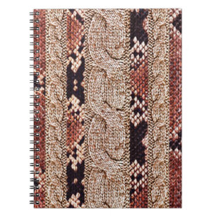 Carnet Texture de vêtement, motif de serpent géométrique.