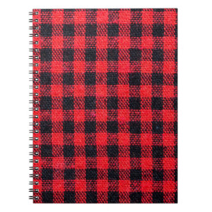 Carnet Texture du tissu avec motif de grille, carrés roug