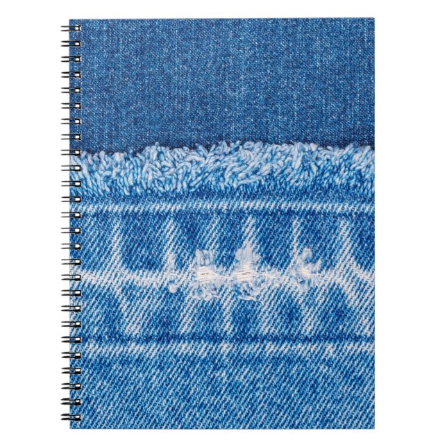Carnet Texture en jean bleu (Devant)