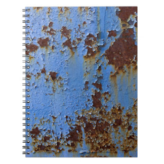 Carnet Texture en métal et en bleu.