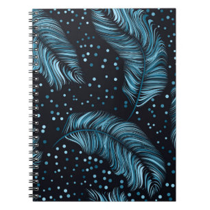 Carnet Texture en plumes foncées sans couture, vintage ab
