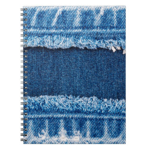 Carnet Texture en tissu de jean denim bleu