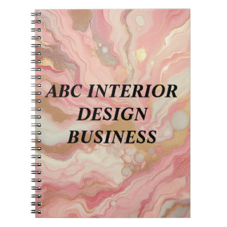Carnet Texture et typographie modernes en marbre rose arg