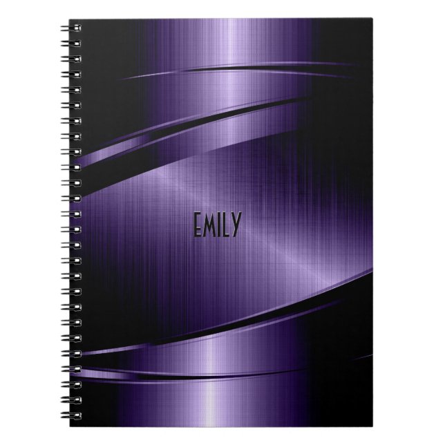 Carnet Texture géométrique fausse métallique violet profo (Devant)