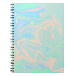 Carnet Texture iridescente olographe de faux liquide