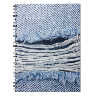 Carnet Texture Jeans bleu clair déchirée.