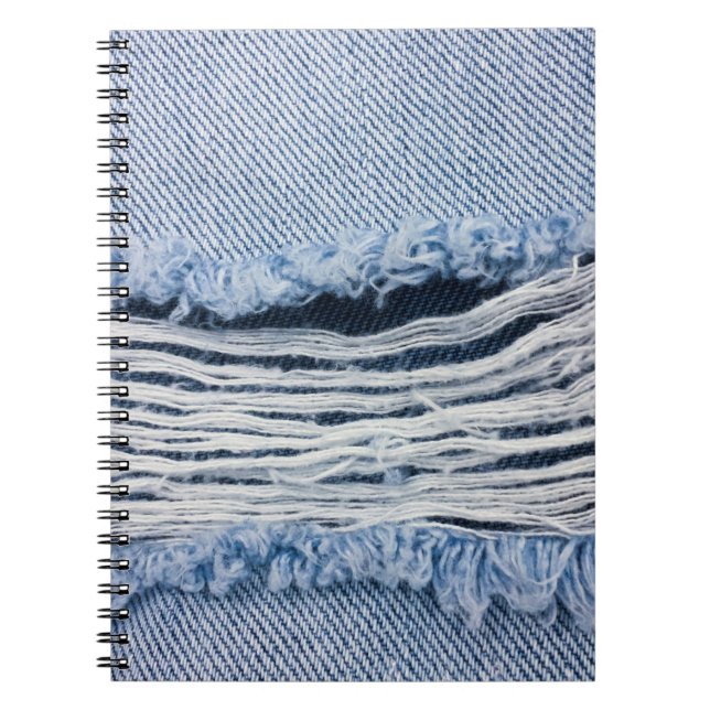 Carnet Texture Jeans bleu clair déchirée. (Devant)